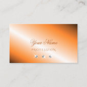 Stijlvol Oranje zilver Ruitdiamant Elegant Visitekaartje (Voorkant)