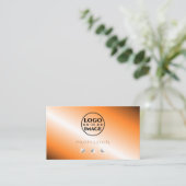 Stijlvol Oranje zilverbeerdiamant met Logo Visitekaartje (Staand voorkant)