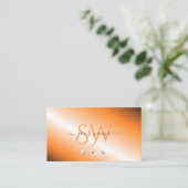 Stijlvol Oranje zilveren Initialen voor het mousse Visitekaartje (Staand voorkant)