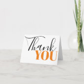 Stijlvol Oranje zwart Bedankkaart (Voorkant)