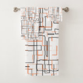 Stijlvol Oranje zwart patroon Bad Handdoek (Insitu)