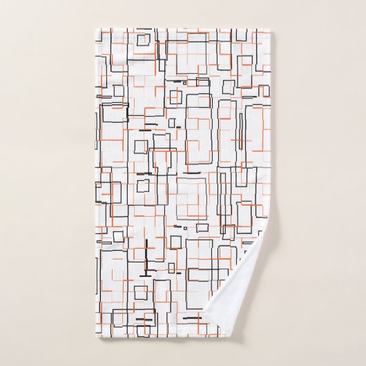 Stijlvol Oranje zwart patroon Bad Handdoek (Handdoek)