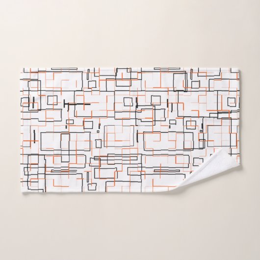 Stijlvol Oranje zwart patroon Bad Handdoek (Handdoek)