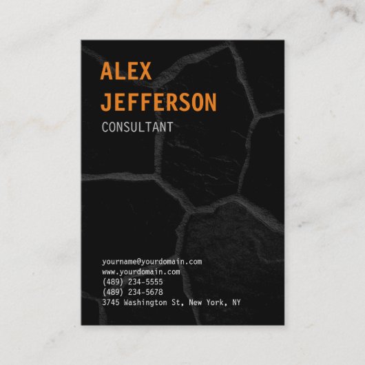 Stijlvol Oranje zwart stoon Visitekaartje (Voorkant)