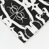 Stijlvol ovale geometrisch patroon in zwart-wit fleece deken (Hoek)