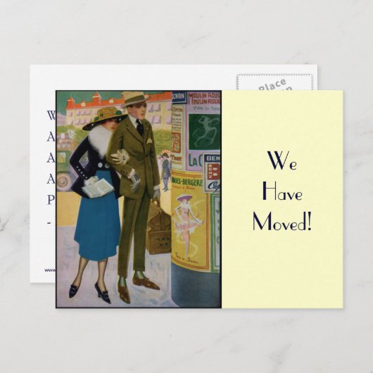 Stijlvol  paar adreswijziging aankondigingskaart (Voorkant / Achterkant)