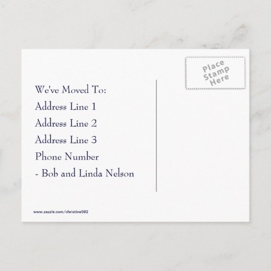 Stijlvol  paar adreswijziging aankondigingskaart (Achterkant)