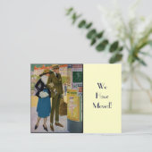 Stijlvol  paar adreswijziging aankondigingskaart (Staand voorkant)