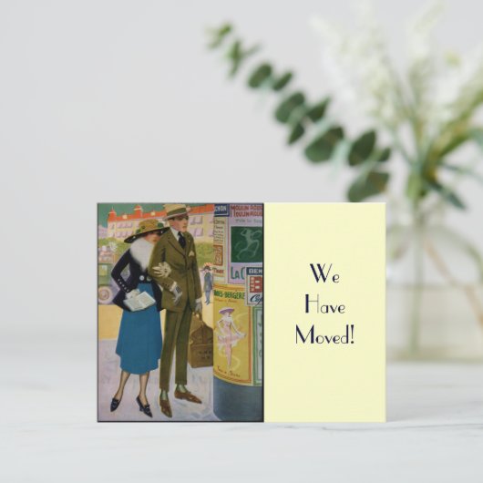 Stijlvol  paar adreswijziging aankondigingskaart (Staand voorkant)
