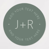 Stijlvol paar Monogram bewerkbare tekst waterdicht Labels (Design 1)