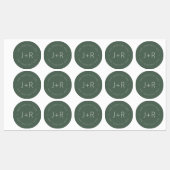 Stijlvol paar Monogram bewerkbare tekst waterdicht Labels (Vel)