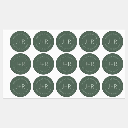 Stijlvol paar Monogram bewerkbare tekst waterdicht Labels (Vel)