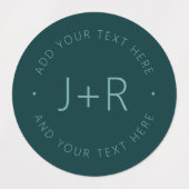 Stijlvol paar Monogram bewerkbare tekst waterdicht Labels (Design 1)