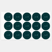 Stijlvol paar Monogram bewerkbare tekst waterdicht Labels (Vel)