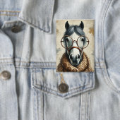 Stijlvol paard met bril – Grappige kunst Button (Insitu)