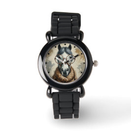 Stijlvol paard met bril – Grappige  kunst Horloge