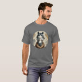 Stijlvol paard met bril – Grappige  kunst T-shirt (Voorkant volledig)