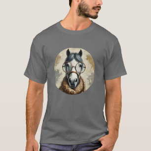 Stijlvol paard met bril – Grappige  kunst T-shirt