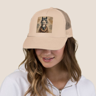 Stijlvol paard met bril – Grappige kunst Trucker Pet