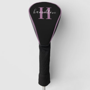 Stijlvol Paars aangepast monogram, Initiaal naam Golfheadcover