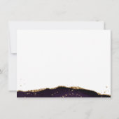 Stijlvol Paars Agate Gold Glitter Script Monogram Notitiekaartje (Achterkant)