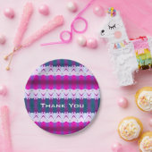 Stijlvol Paars Blauwgroen en roze gebarsten Papieren Bordje (Feest)