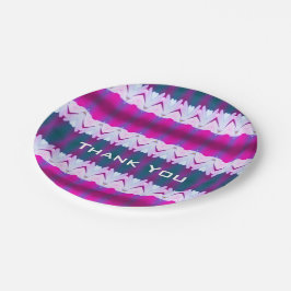 Stijlvol Paars Blauwgroen en roze gebarsten Papieren Bordje