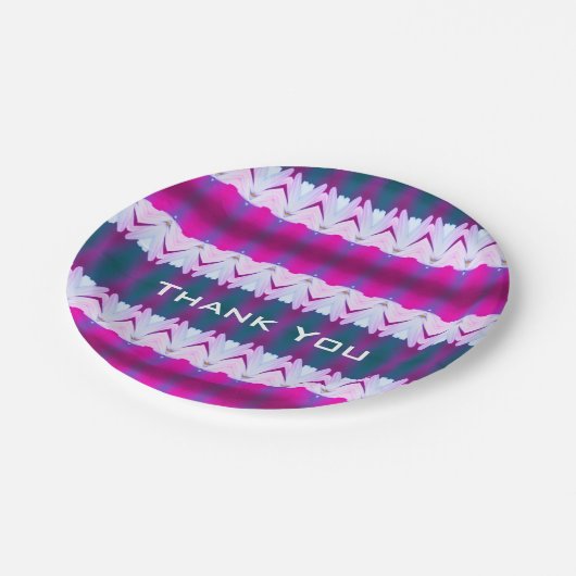 Stijlvol Paars Blauwgroen en roze gebarsten Papieren Bordje (Gekanteld)
