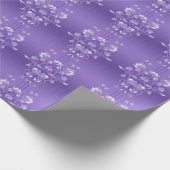 Stijlvol paars bloemmotief inpakpapier (Hoek)