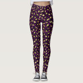 Stijlvol Paars en goudolieramp Leggings (Voorkant)