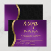 Stijlvol Paars en goudSVP RSVP Kaartje (Voorkant / Achterkant)