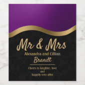 Stijlvol Paars- en goudwaslabel Wijn Etiket (Enkel label)