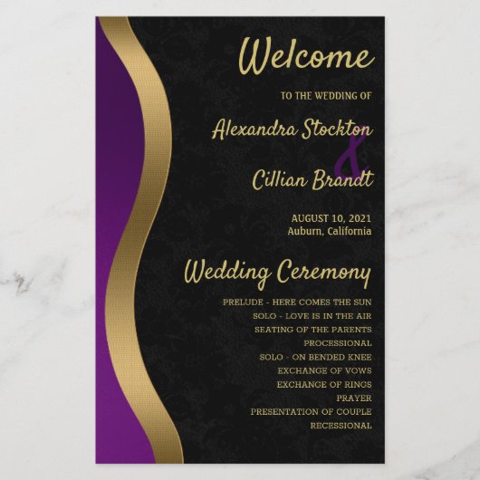 Stijlvol Paars en goudweddenschap