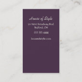 Stijlvol Paars en Groen Damask Visitekaartje (Achterkant)