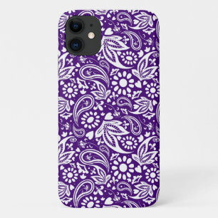 Stijlvol Paars en White Boho Paisley Patterned Case-Mate iPhone Case