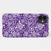 Stijlvol Paars en White Boho Paisley Patterned Case-Mate iPhone Case (Achterkant (horizontaal))