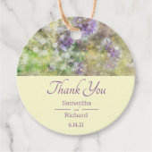 Stijlvol Paars Floral Bedankjes Labels (Voorkant)