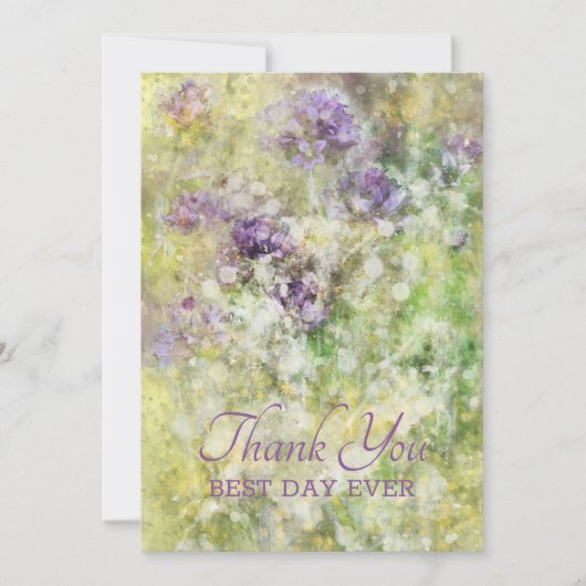 Stijlvol Paars Floral Bedankkaart (Voorkant)