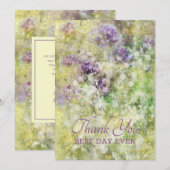 Stijlvol Paars Floral Bedankkaart (Voorkant / Achterkant)