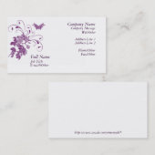 Stijlvol Paars Floral Business Card-sjabloon Visitekaartje (Voorkant / Achterkant)