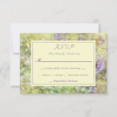Stijlvol Paars Floral RSVP Kaartje (Voorkant)