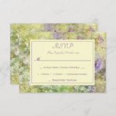 Stijlvol Paars Floral RSVP Kaartje (Voorkant / Achterkant)