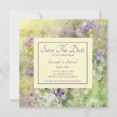 Stijlvol Paars Floral Save The Date (Voorkant)
