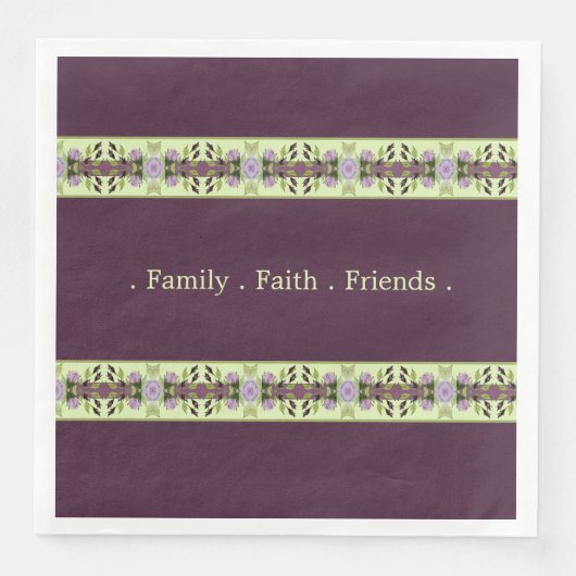 Stijlvol Paars Floral Servet (Voorkant)