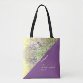 Stijlvol Paars Floral Tote Bag (Voorkant)