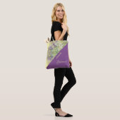 Stijlvol Paars Floral Tote Bag (Op model)