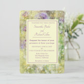 Stijlvol Paars Floral Wedding Kaart (Staand voorkant)