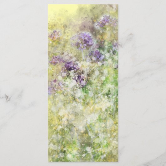 Stijlvol Paars Floral Wedding Menu (Achterkant)