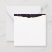 Stijlvol Paars geagatescript monogram Gold Glitter Notitiekaartje (Achterkant)