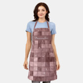 Stijlvol Paars Geometrisch Tile Design Pattern Schort (Gedragen)